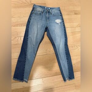 SJYP Stylish Two-Tone Jeans